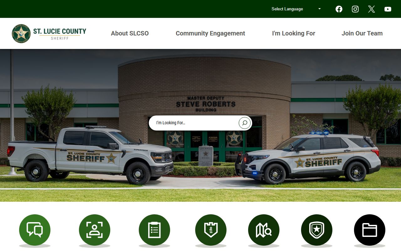 St. Lucie County Sheriff's Office website homepage