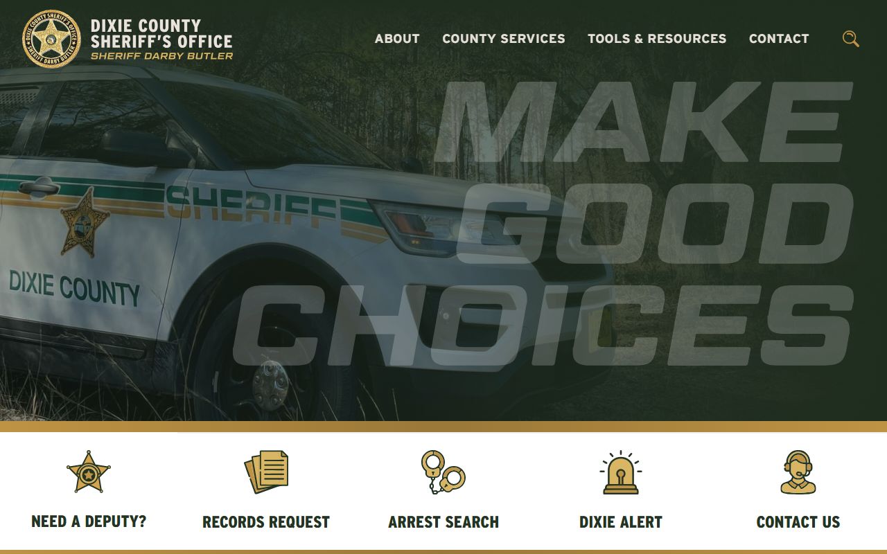 Dixie County Sheriff's Office website