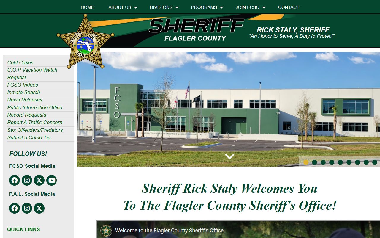 Flagler County Sheriff's Office website
