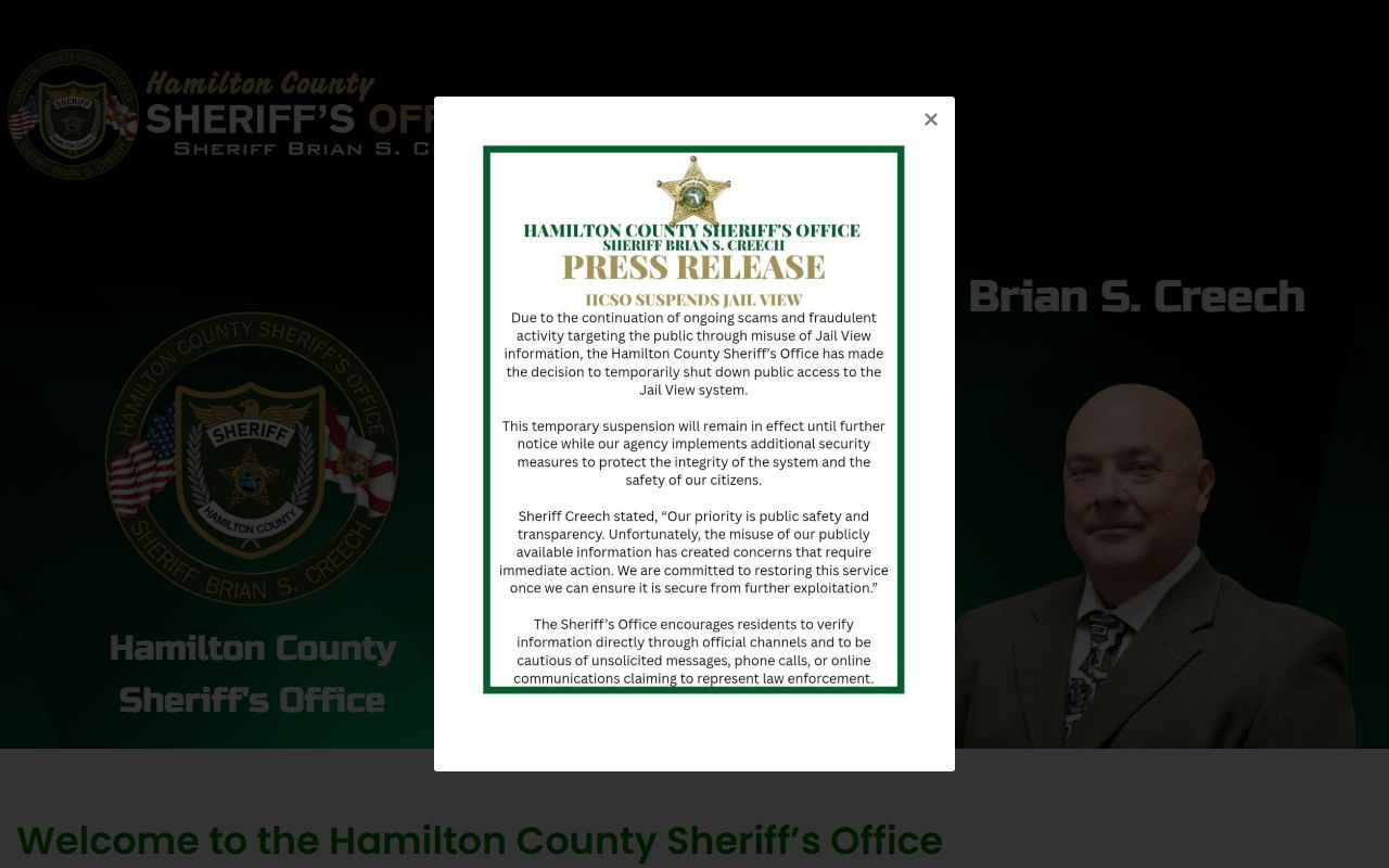 Hamilton County Sheriff's Office website