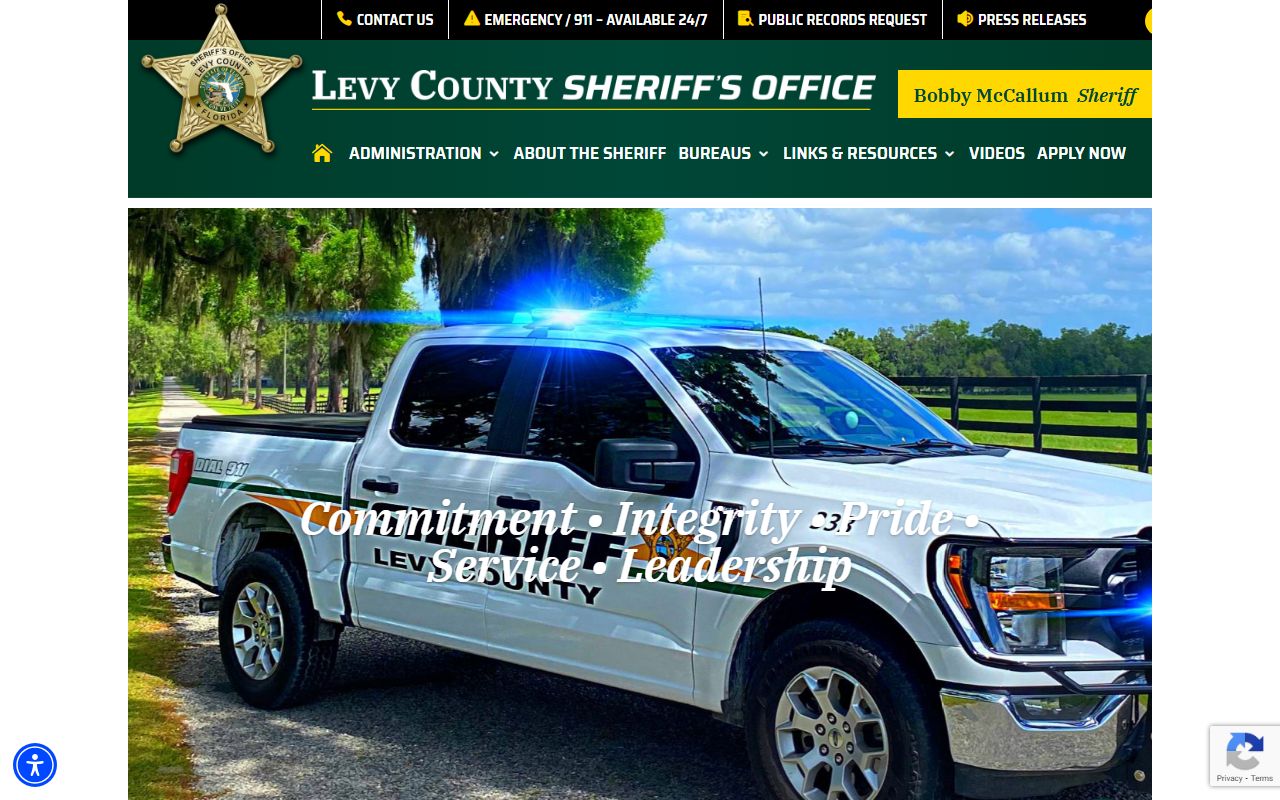 Levy County Sheriff's Office homepage