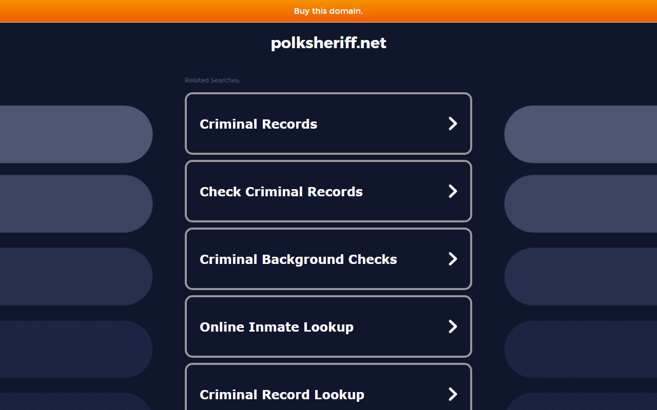 Polk County Sheriff's Office website showing jail information